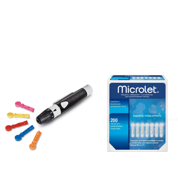 Прокалыватель Микролет (Microlet-NEXT)+ Ланцеты"Microlet" д / прокал ...