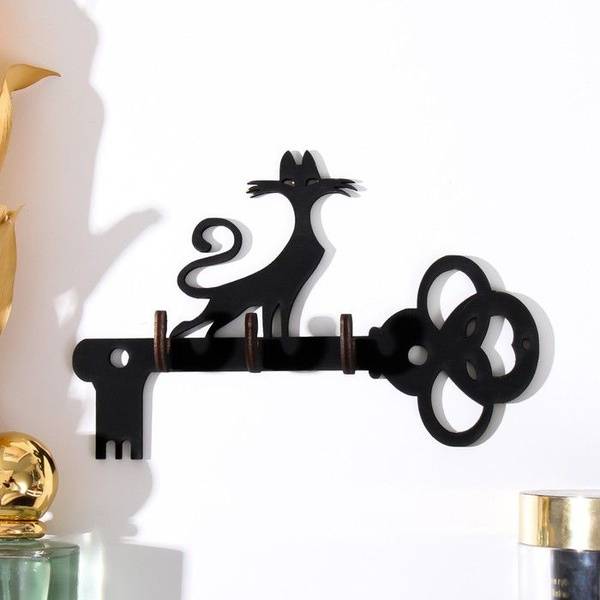 Ключница настенная "Кот" с 3 крюч., 1 шт - купить с доставкой по ...