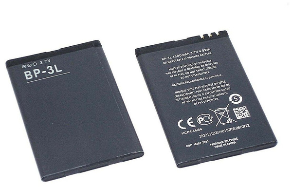 Аккумулятор для сотового телефона Нокиа BP-3L, 3.7V, 1300mAh, код ...