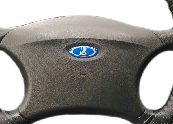 Эмблема (шильдик) руля для лада Калина СИНЯЯ логотип Ладья на скотче ...