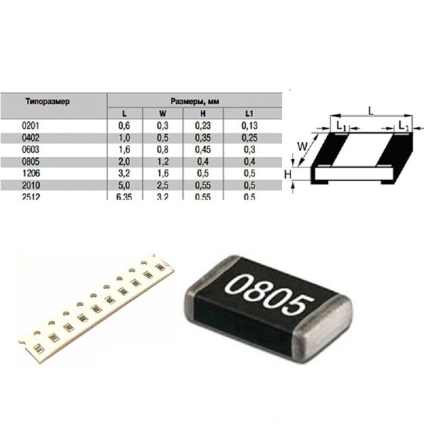 Конденсатор керамический SMD 0805 1000пФ 50В NP0 50штук - купить с ...