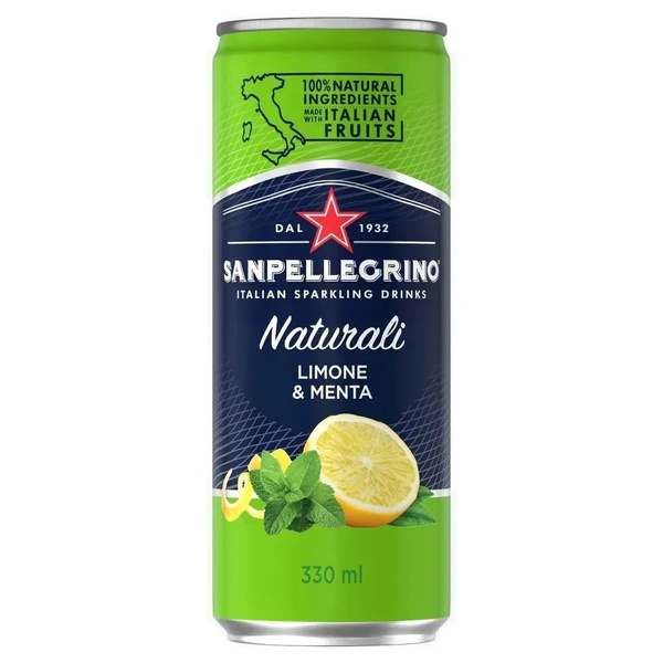 Лимонад San Pellegrino Сан Пеллегрино Лимон и Мята, в жестяной банке ...