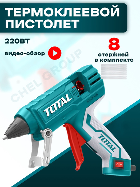 Термоклеевой пистолет 220V-240V с 8 клеевыми стержнями по 150мм TOTAL ...