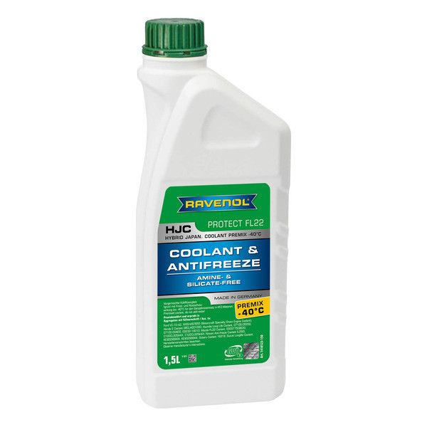 Антифриз RAVENOL (-40) зеленый 1,5л HJC Hybrid Japanese Coolant Premix ...