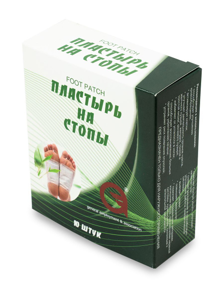Пластырь на стопы Foot Patch 10 шт. - Для очищения организма от шлаков ...
