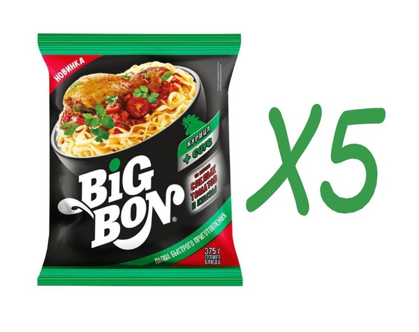 Лапша, BIG BON, ТОМАТЫ И КИНЗА 75 г Х5 пачек - купить с доставкой по ...