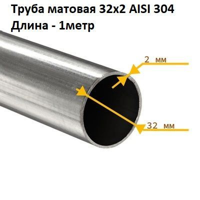 Труба из нержавейки матовая 32х2 AISI 304 1метр - купить с доставкой по ...