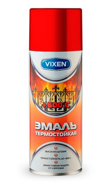 Аэрозольная краска Vixen термостойкая Термостойкая, Гладкая, Алкидная ...