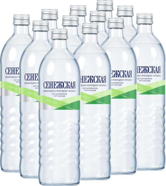 Вода негазированная Сенежская минеральная в стекле, 12 шт х 0,75 л ...