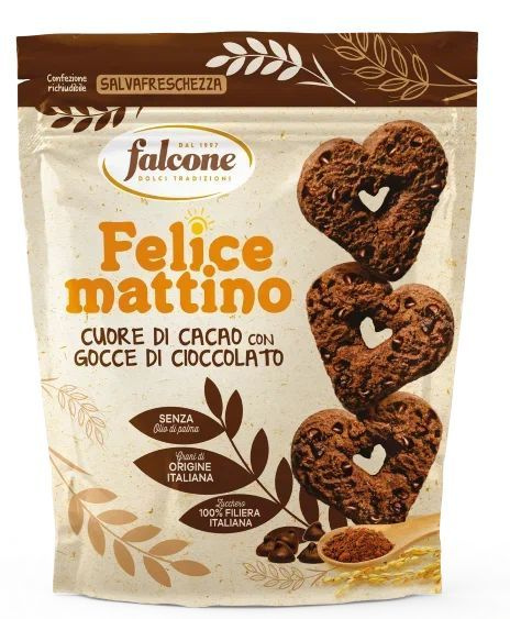 Печенье сдобное Falcone "Felice Mattino" с какао и шоколадной крошкой ...