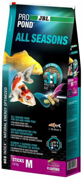Корм для прудовой рыбы JBL ProPond All Seasons M, 32 л, 5.8 кг - купить ...