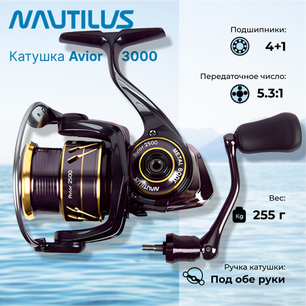Катушка Nautilus naut-avior, Безынерционная, 3000, Передний фрикцион ...