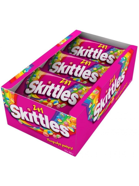 Драже Skittles Скитлс Розовый 2в1 38г х 12 шт - купить с доставкой по ...