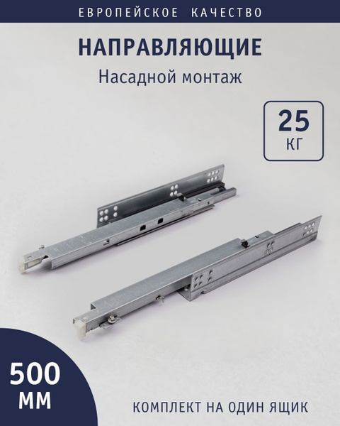 Направляющие для ящиков скрытого насадного монтажа с доводчиком СНМ ...