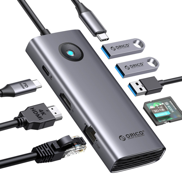 Док-станция для ноутбука ORICO PW11-8P Type-C HUB, PD 60 Вт, USB-A ...