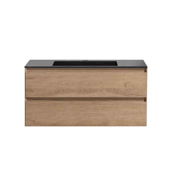 Тумба с раковиной из искусственного камня Vincea Luka 100 N.Oak, Black ...