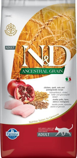 Сухой корм Farmina N&D Ancestral Grain для взрослых, пожилых кошек и ...