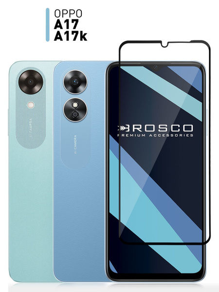 Защитное стекло на Oppo A17 и Oppo A17K (Оппо А17 и А17К) с олеофобным ...