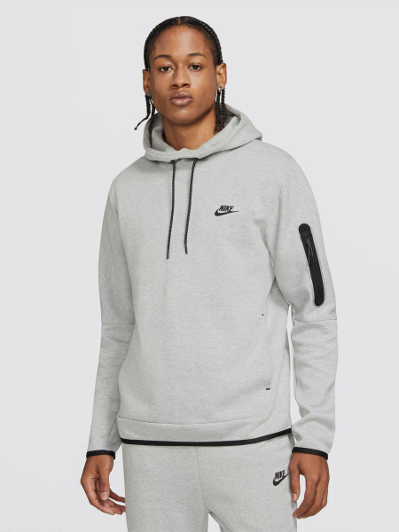 Nike fleece 2024 grey hoodie