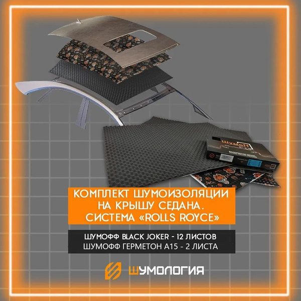 Комплект шумоизоляции на крышу по системе "Rolls Royce" седан (Шумофф ...