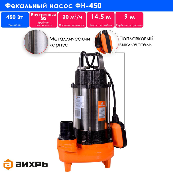 Фекальный насос ФН-450 Вихрь - купить по выгодной цене в интернет ...