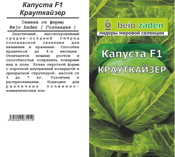 Отзыв о Семена капусты белокочанной Сортсемовощ Крауткайзер F1 Наконец-то капуст