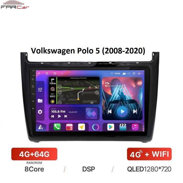Магнитола FarCar для Volkswagen Polo 5 (2008-2020) на Android 12Штатное ...