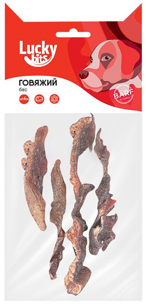 Лакомство Lucky bits для собак, говяжий бас, 50 г - купить с доставкой ...