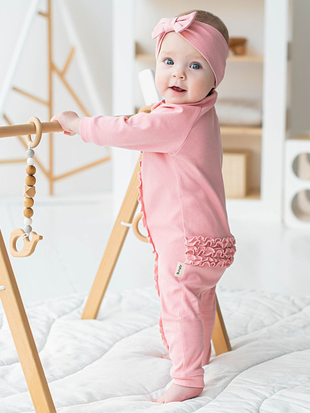 Слип на молнии с рюшами Bungly baby Комбинезон для новорожденных Роза ...