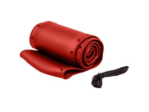 Оплетка на руль "SKYWAY" (M) 37-39 см. на шнуровке красная (S01102403 ...