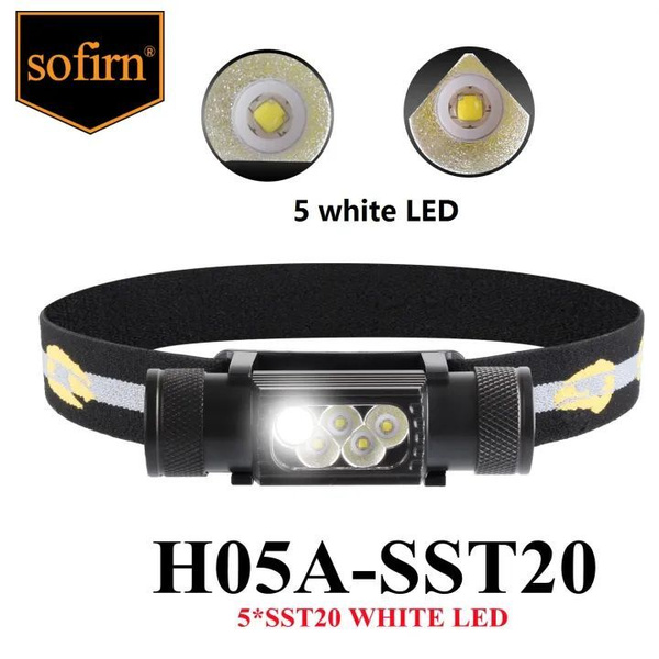 Sofirn H05B USB перезаряжаемый налобный фонарик красный белый ...