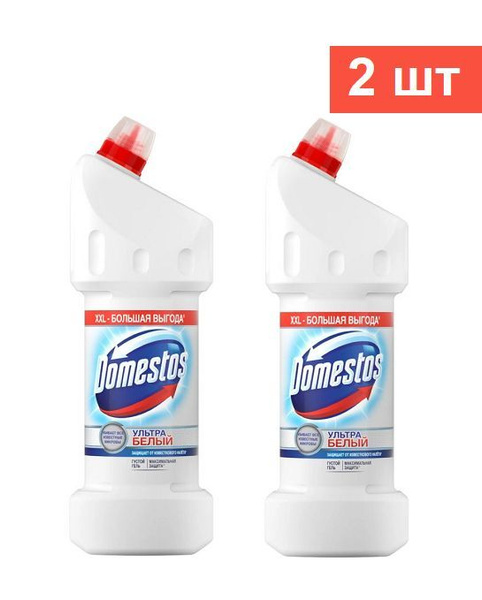 Чистящее средство для туалета и ванной domestos ультра белый антибактериальный эффект 1 л