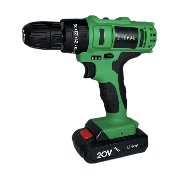 Дрель ударная аккумуляторная Zitrek Crusher 21-Li, 20 В, 2 x 2 Ач Li ...