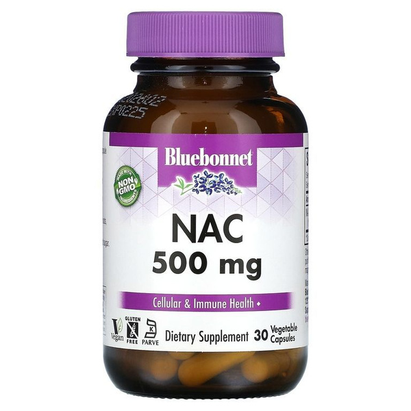 Bluebonnet Nutrition, NAC, 500 мг, 30 растительных капсул - купить с ...