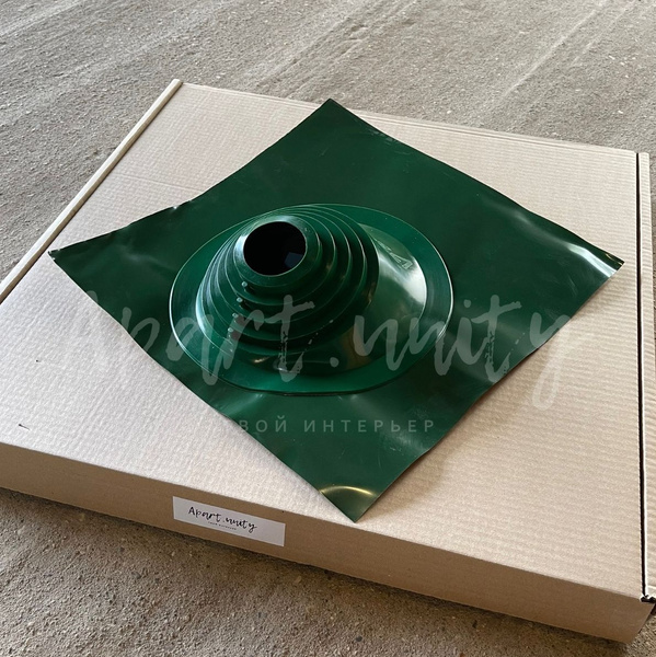 Манжета кровельная угловая 75-200 мм для дымоходов и труб, зеленый ...