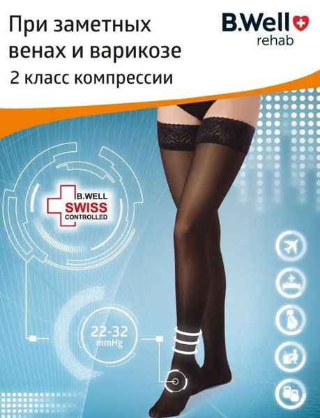 Колготки компрессионные компрессионные черный, 100 ден, 2 класс ...