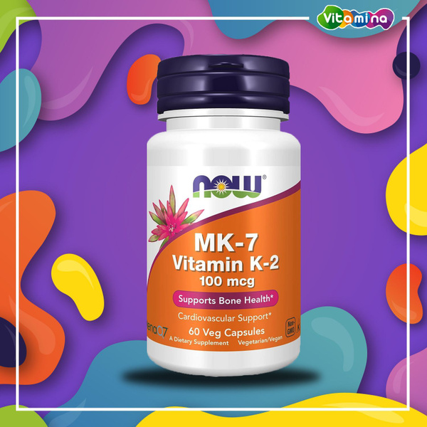 Витамин К2 (МК-7) NOW MK-7 Vitamin K2 100 мкг 60 растительных капсул ...