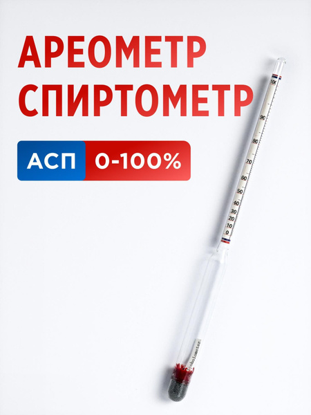 Спиртометр (ареометр) АСП, 0-100% - купить с доставкой по выгодным ...
