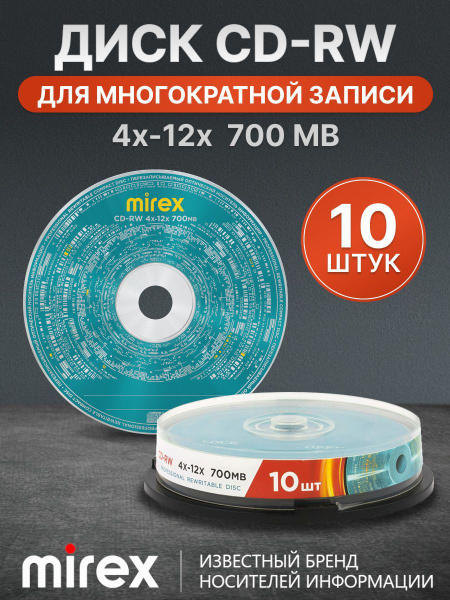 Mirex Диск для записи CD-R, 700 МБ, 10 шт - купить с доставкой по ...