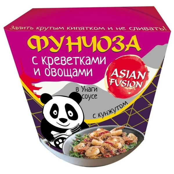 Фунчоза ASIANFUSION креветки в соусе Унаги, 67 г - купить с доставкой ...