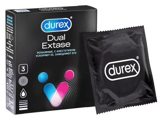Презервативы дюрекс Dual Extase 3 - купить с доставкой по выгодным ...
