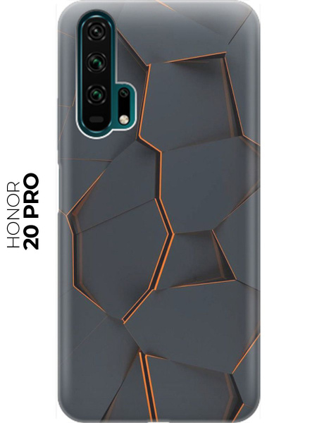 Силиконовый чехол Графитовый излом на Honor 20 Pro / Хонор 20 Про ...