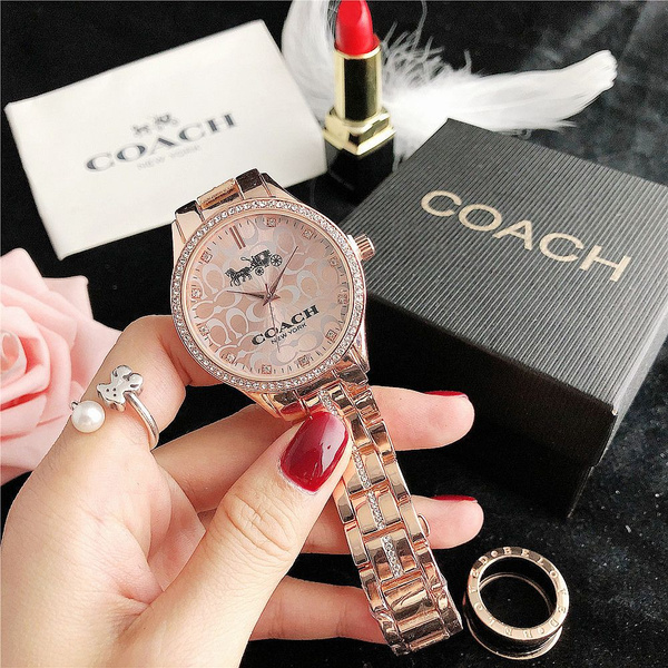 Coach maddy watch rose on sale gold