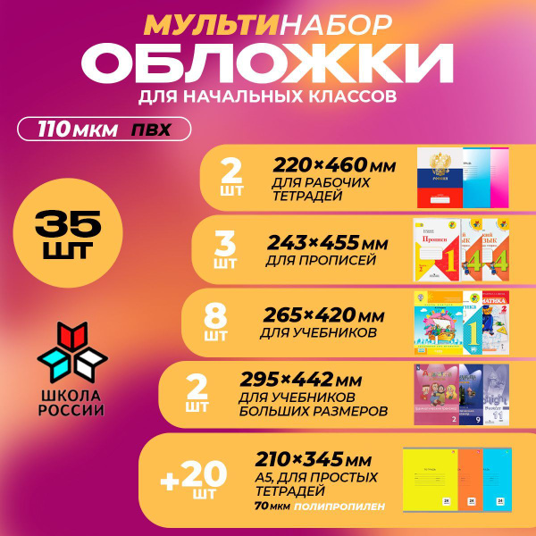 Обложки для учебников начальных классов и рабочих тетрадей по программе ...