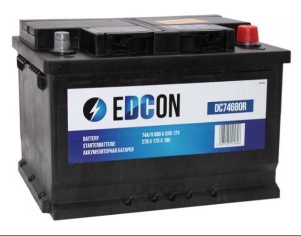 Аккумулятор автомобильный EDCON EDCON_Euro_Обратная (-/+) купить по ...