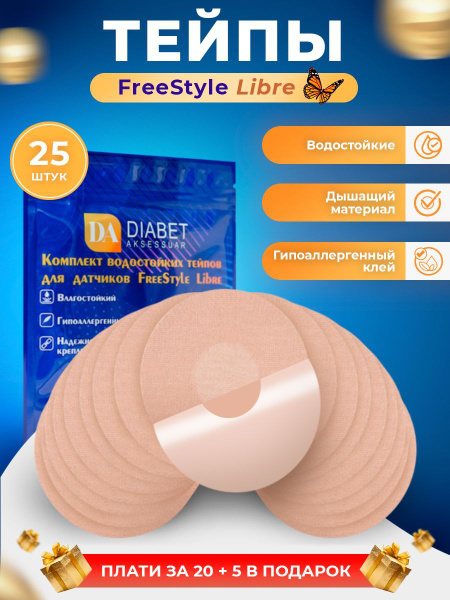 Тейпы для либры Freestyle Libre пластырь - купить с доставкой по ...