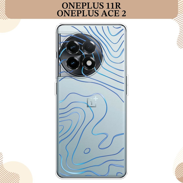 Силиконовый чехол на OnePlus 11R/Ace 2 / Ван Плас 11R/Эйс 2 Blue lines ...