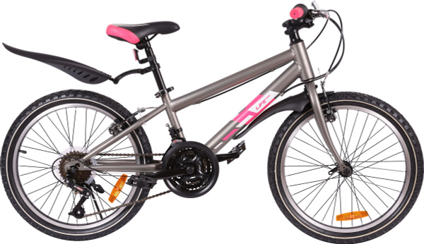 Велосипед Life 20", 18 скоростей, до 50 кг., серо-розовый, детский ...