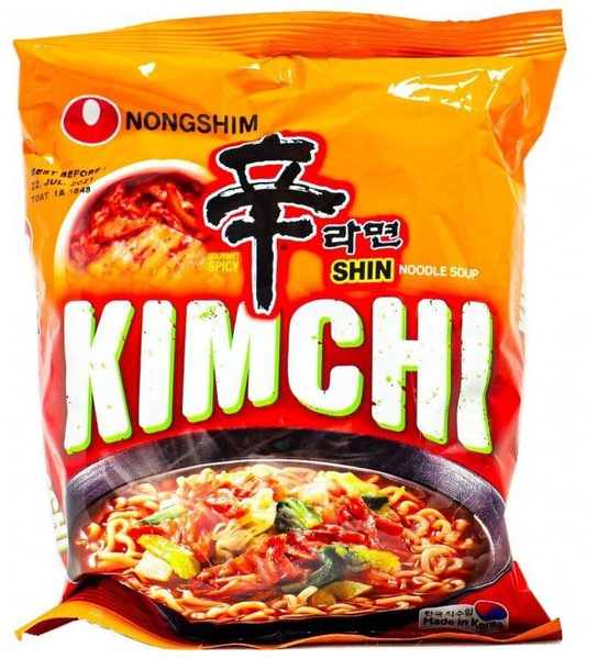 Лапша быстрого приготовления Кимчи Рамен Nongshim, пачка 120 г Корея ...