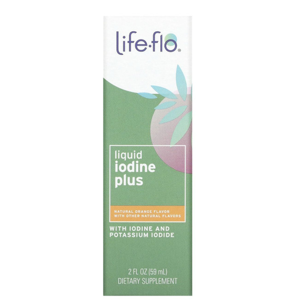 Жидкий йод плюс вкус апельсина Лайф Фло, Iodine plus Life-Flo, 2 жид ...